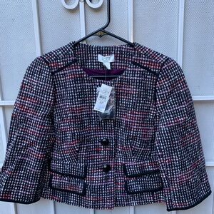 LOFT Tweed Blazer - Black, Red, White